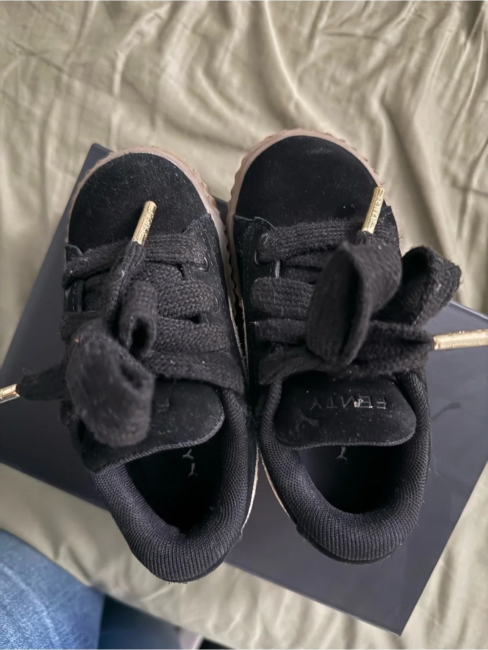 Puma FENTY Black Velvet Dust Bag & Branded Shoe Boxy